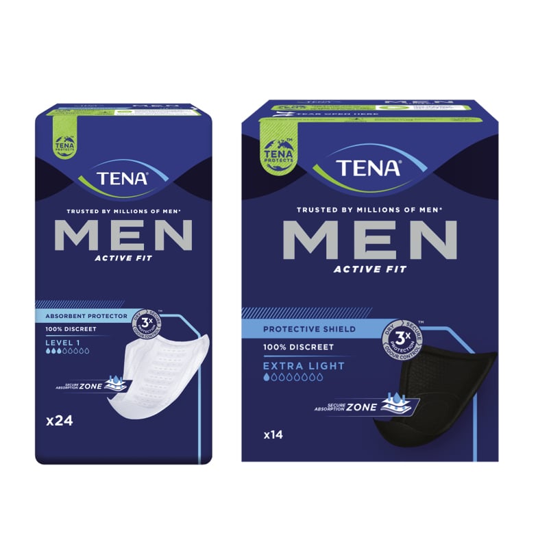 Combi Product: Tena Men (Active Fit) Level 1 + Protective Shield