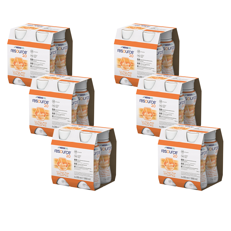 Nestle Resource 2.0 Ananas - mango | 6 pakken van 4x200ml