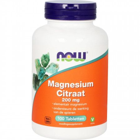 NOW Magnesium Citraat 200 mg tabs - 100 st