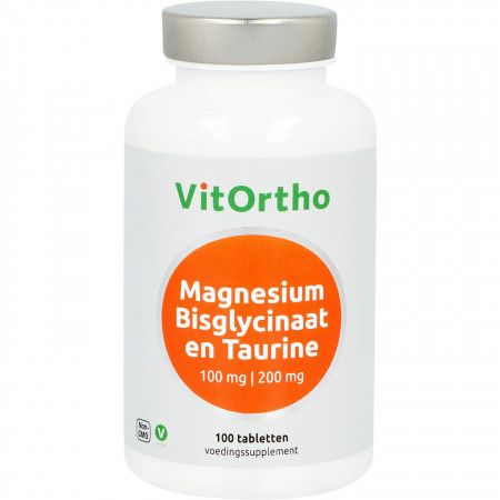 VitOrtho Magnesium Bisglycinaat 100 mg Taurine 200 mg tabs - 100 st 