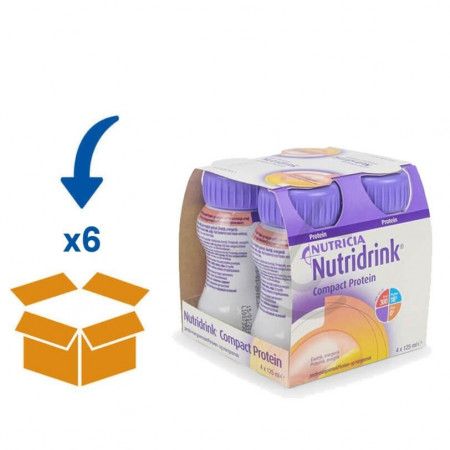 Nutridrink Compact Protein Perzik-Mango | 6 pakken van 4x125ml