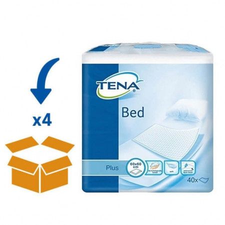 TENA Bed Plus Onderlegger 60 x 60 cm | 4 pakken van 40 Stuks