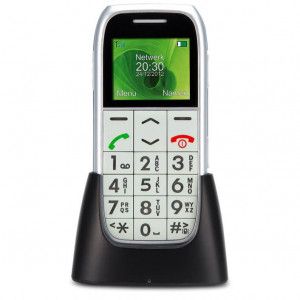 Profoon PM-595 - Eenvoudige mobiele telefoon met SOS noodknop, zwart/zilver