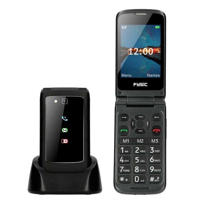 vingerafdruk Mand Zorg Fysic F15 - Mobiele klaptelefoon voor senioren met SOS paniekknop -  Hulpmiddelwereld