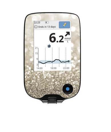 Omnipod PDM Sticker Warm Silver Glitter