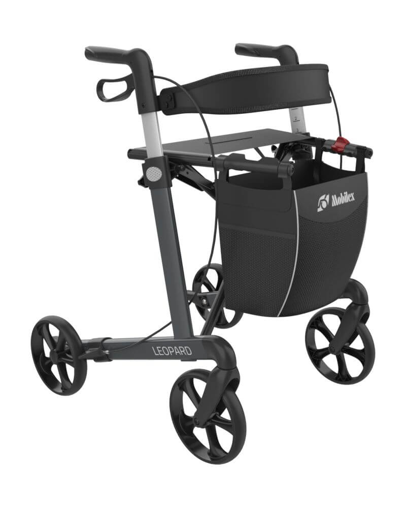 Mobilex Leopard Rollator - Antraciet - 62 cm