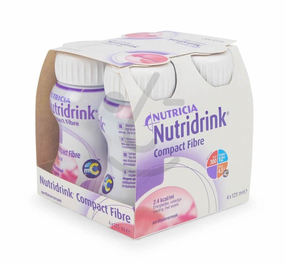 Nutridrink Compact Fibre Aardbei 4x125ml