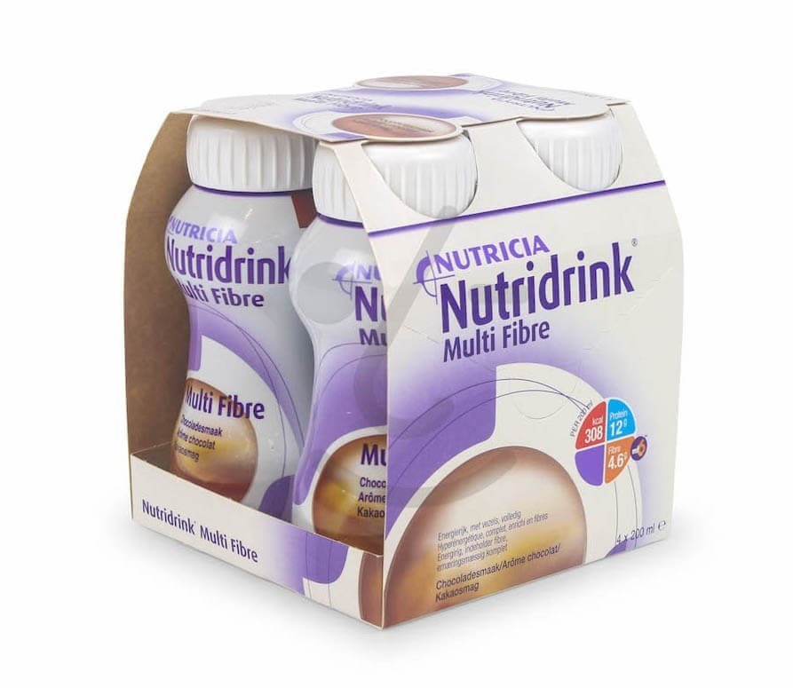 Nutridrink Multi Fibre Chocolade 4x200ml