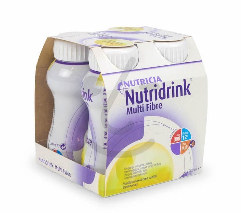 Nutridrink Multi Fibre Vanille 4x200ml