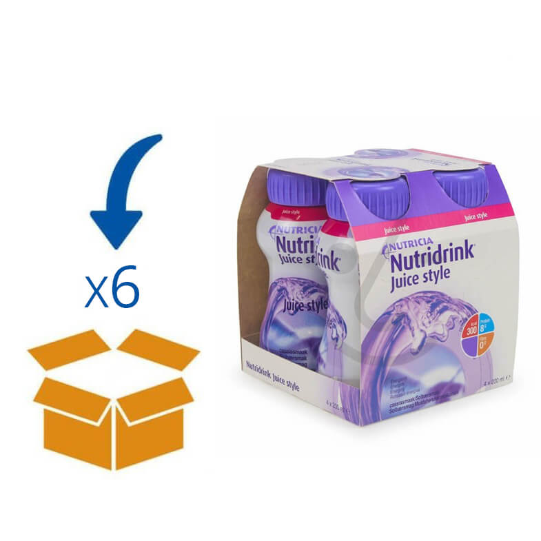 Nutridrink Juice Style Cassis| 6 pakken van 4 x 200 ML