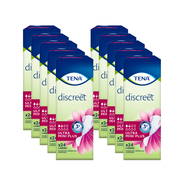 TENA Lady Discreet Ultra Mini Plus | 10 pakken van 24 stuks