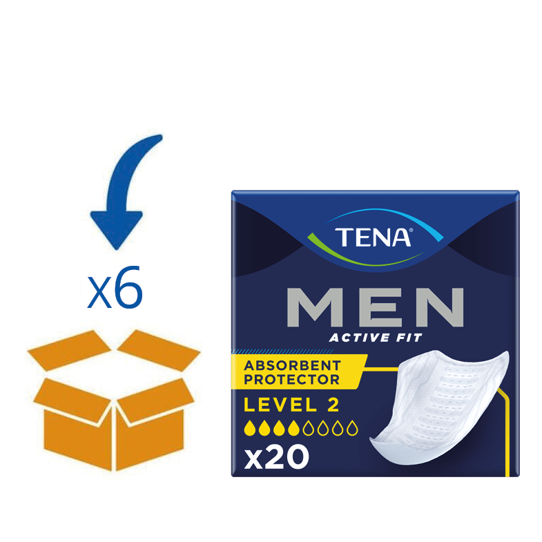 TENA Men (Active Fit) Level 2 | 6 pakken van 20 stuks