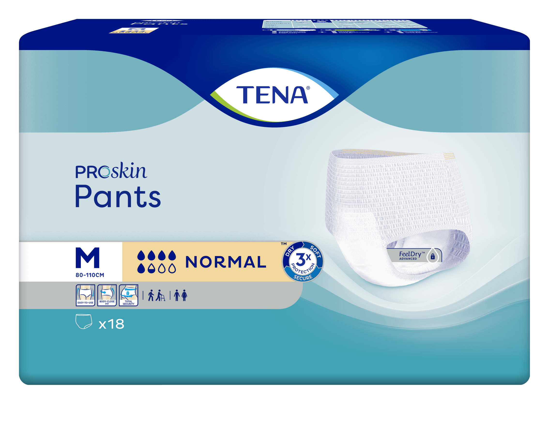 4x Tena Proskin Pants Normal Medium - 18stuks/pak